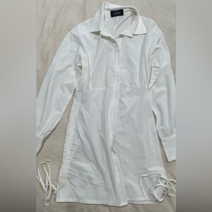 Cider- long sleeve button up mini dress